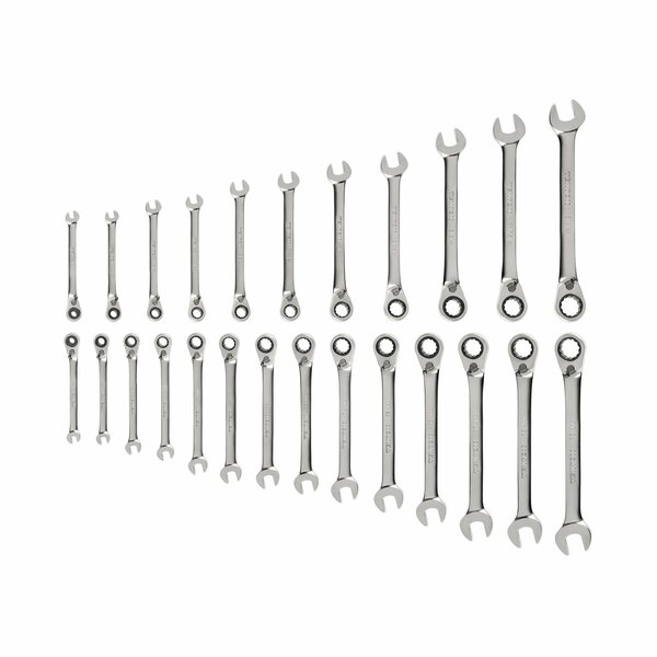 Tekton Reversible 12-Point Ratcheting Combination Wrench Set, 25-Piece 1/4-3/4 in., 6-19 mm WRC94004